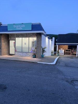 Night shot of dispensary