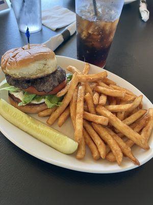 Classic burger with fries