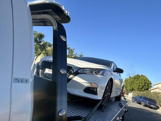 2020 Nissan Altima being towed