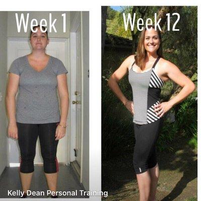 This client lost 27 pounds and 31 inches in 12 weeks