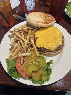 Burger and fries $10.95