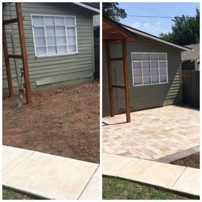 Patio before and after