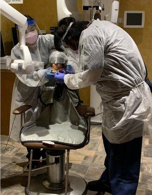 Students at MDS Dental Assisting Academy are learning to take x-rays on a manikin. These students will be licensed to perform dental x-rays