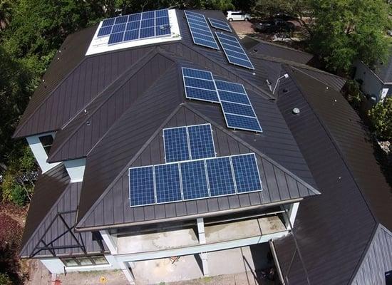 Solar PV power can be applied to any roof surface as demonstrated.