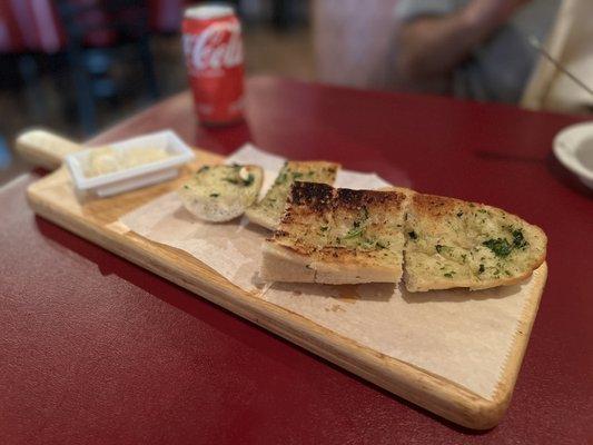 Complimentary garlic bread- yum