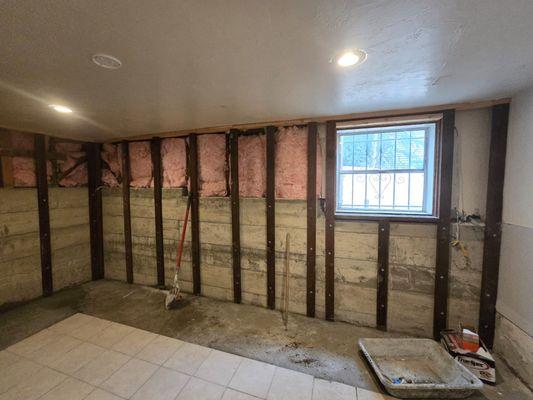 New foundation in basement