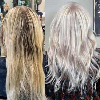 Highlights to platinum blonde