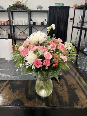 Florist choice arrangements.  Let us design you something.