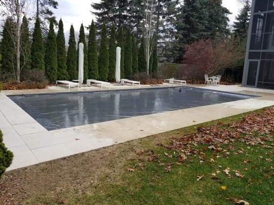 Inground pool with auto cover , what a beauty.