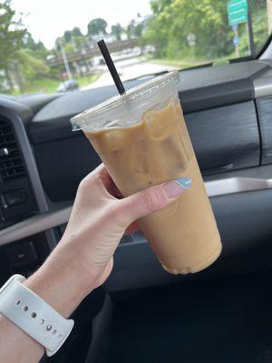 Large almond milk latte