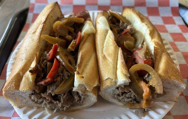 Cheesesteak - meat:cheese ratio was off. Needed more cheese. Juicy & tender meat. Slightly above average. Toasted fresh roll.