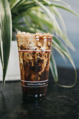 Iced americano with cream