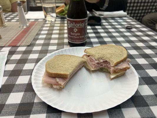 Ham and cheese sandwich