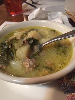 Zuppa soup. Sausage, potatoes and kale. As delicious as it looks.