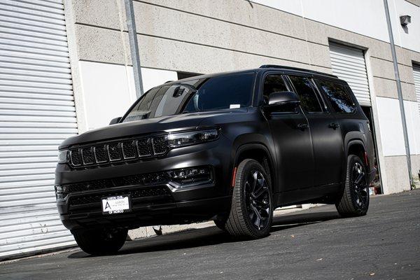 2024 Jeep Grand Wagoneer satin matte black vinyl wrap in Murrieta