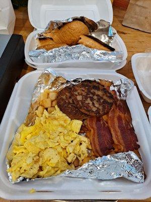 Cajun country breakfast with French bread