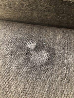 heat stain on microfiber pillow couch