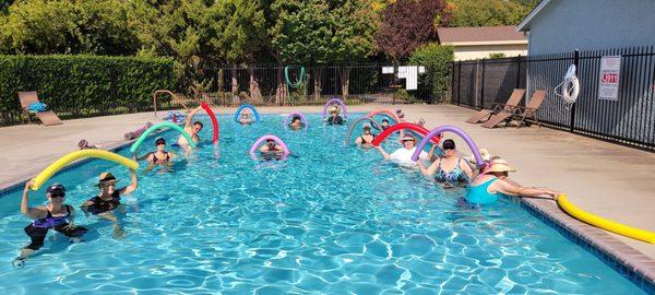 Water aerobics class