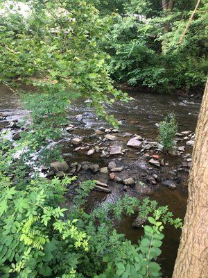 Outdoor seating area view of river