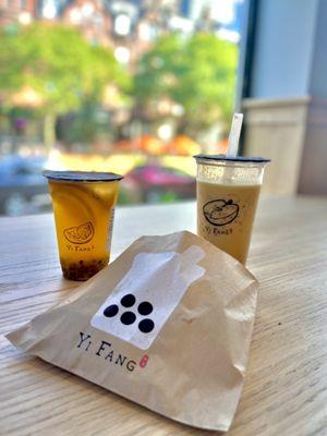 Mango Pomelo Sago and Yi Fang Fruit Tea