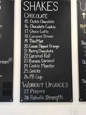 Chocolate shake flavors