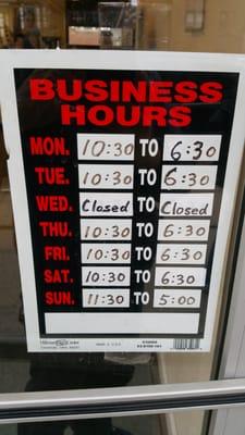 Store hours