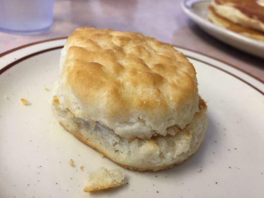 The biscuit was buttery and plenty flavorful even without jam