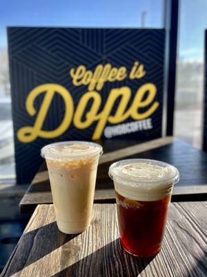 (L) the scripps.  (R) nitro cold brew