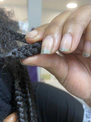 Glued braids! When my mother told them not to use any type of glue only hair to braid!