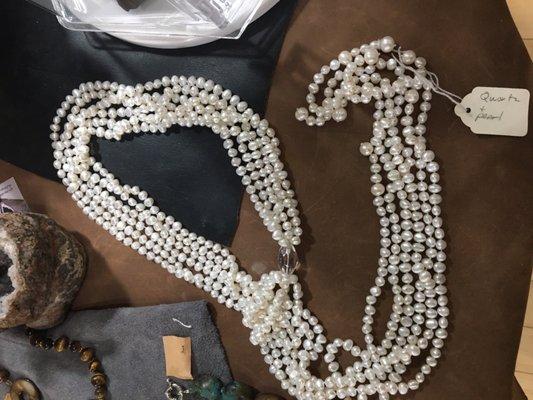 30's era pearl lariat style necklace (estate piece)