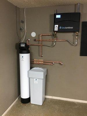 Water softener and TruTankless (electric tankless water heater) install.