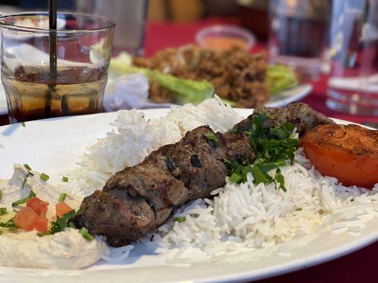 Filet kabob plate - very flavorful, and great portion.