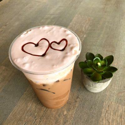 Chocolate covered strawberry latte