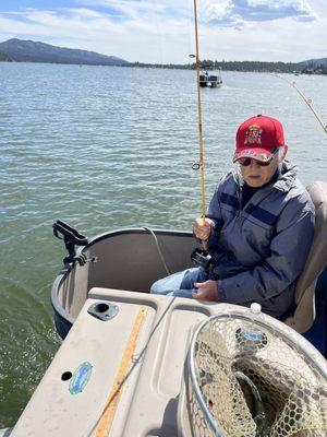 Dad catching his second fish