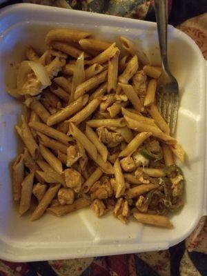 Chipotle penne pasta takeout. Where is the creme?!