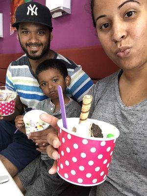 Family time!! We all loved our ice creams!