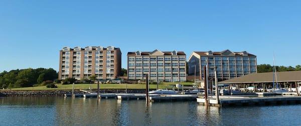 Our view of Mariners Landing as we arrived by boat.