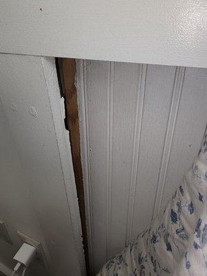 Gap behind bed to attic