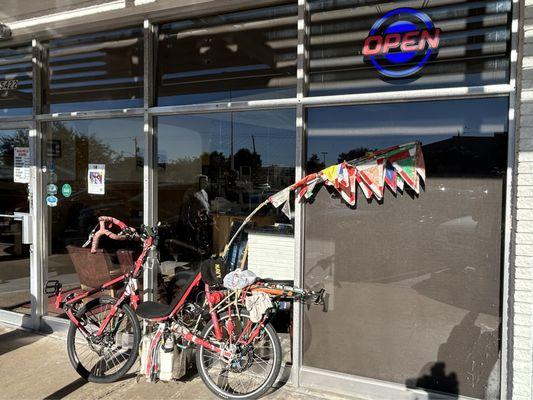 Exterior: my "FrankenBike" parked immediately outside of eatery