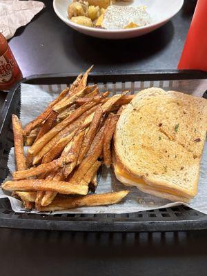 The most amazing grilled cheese and perfect fries