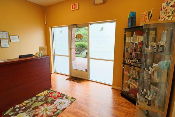 Main Lobby with some of the products offered.