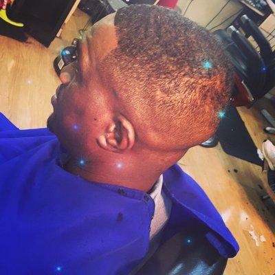 Bald fade cut by Blue