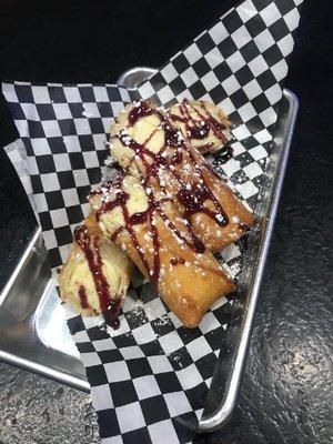 We have sweets too! Fried Cheesecake Rolls!!