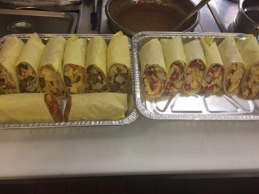 Breakfast burritos tray! Delicious