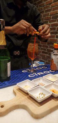 Jason prepares a specialty drink....yum!