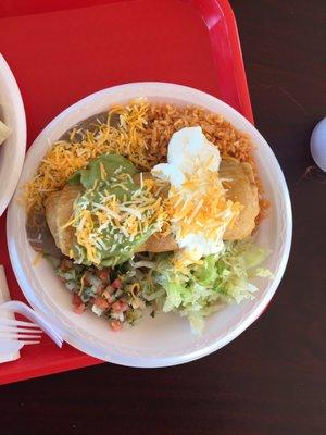 Massive chimichanga plate