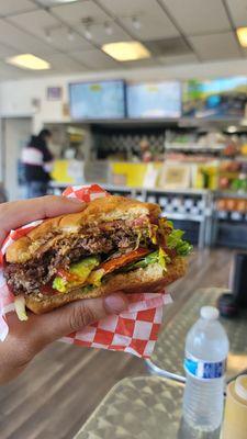 Double Bacon Cheeseburger with Avocado