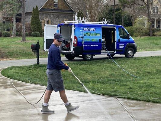 Just finished cleaning a driveway in Waxhaw, NC...