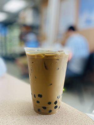 small Viet coffee with boba to go.