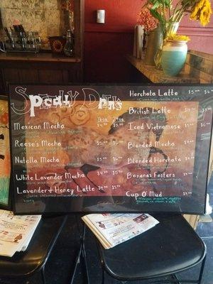 Drink menu